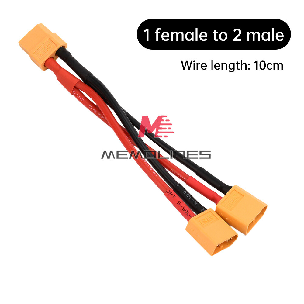 XT60 Connector Extension Lead Wire Male-Female 10cm 14AWG Silicone Wire for RC