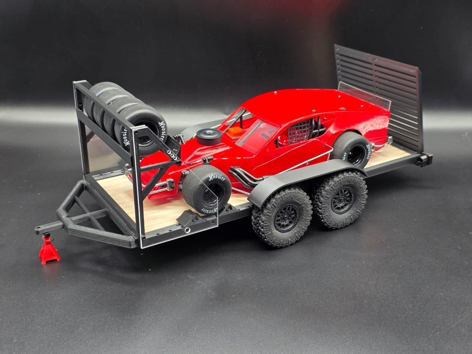 1/18 scale Trailer with Tire Rack sized for 1RC cars