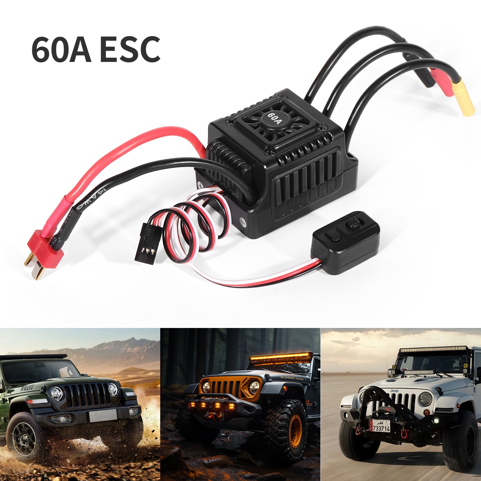 WSDT-60A Waterproof Brushless ESC Accessory For 1/10 RC Car For Beginner Players