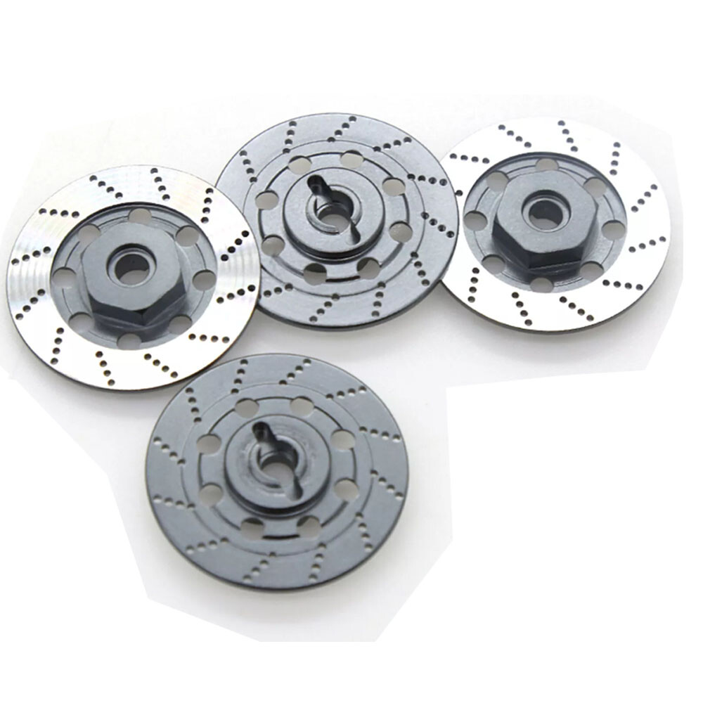 4PC 12mm Titanium 1/10 RC Drift Touring Car Hex Wheel Rim Brake Disc Caliper USA