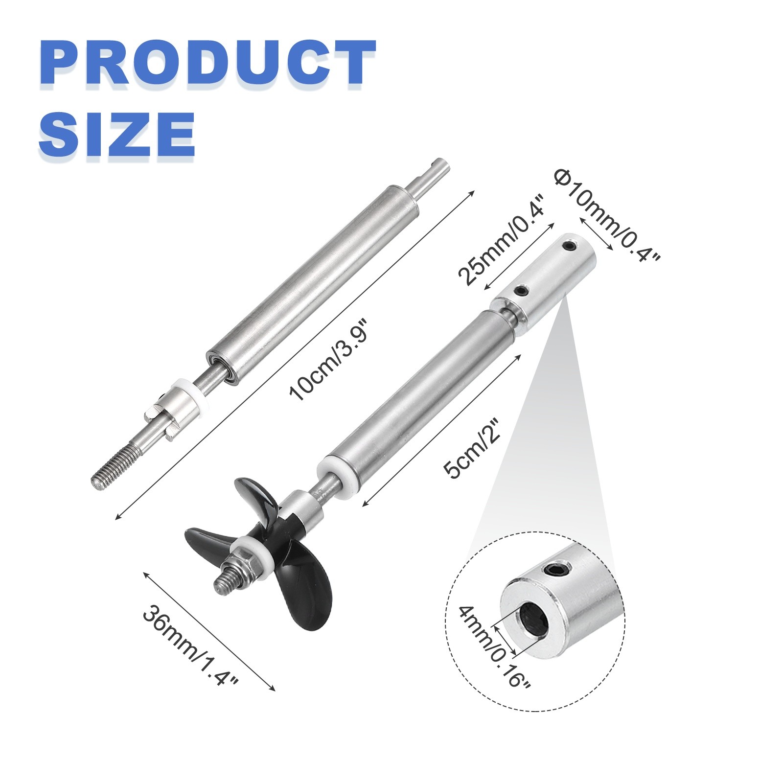 Drive Shaft W Propeller and Coupling Joint L100mm Shaft for 4mm Motor Shaft
