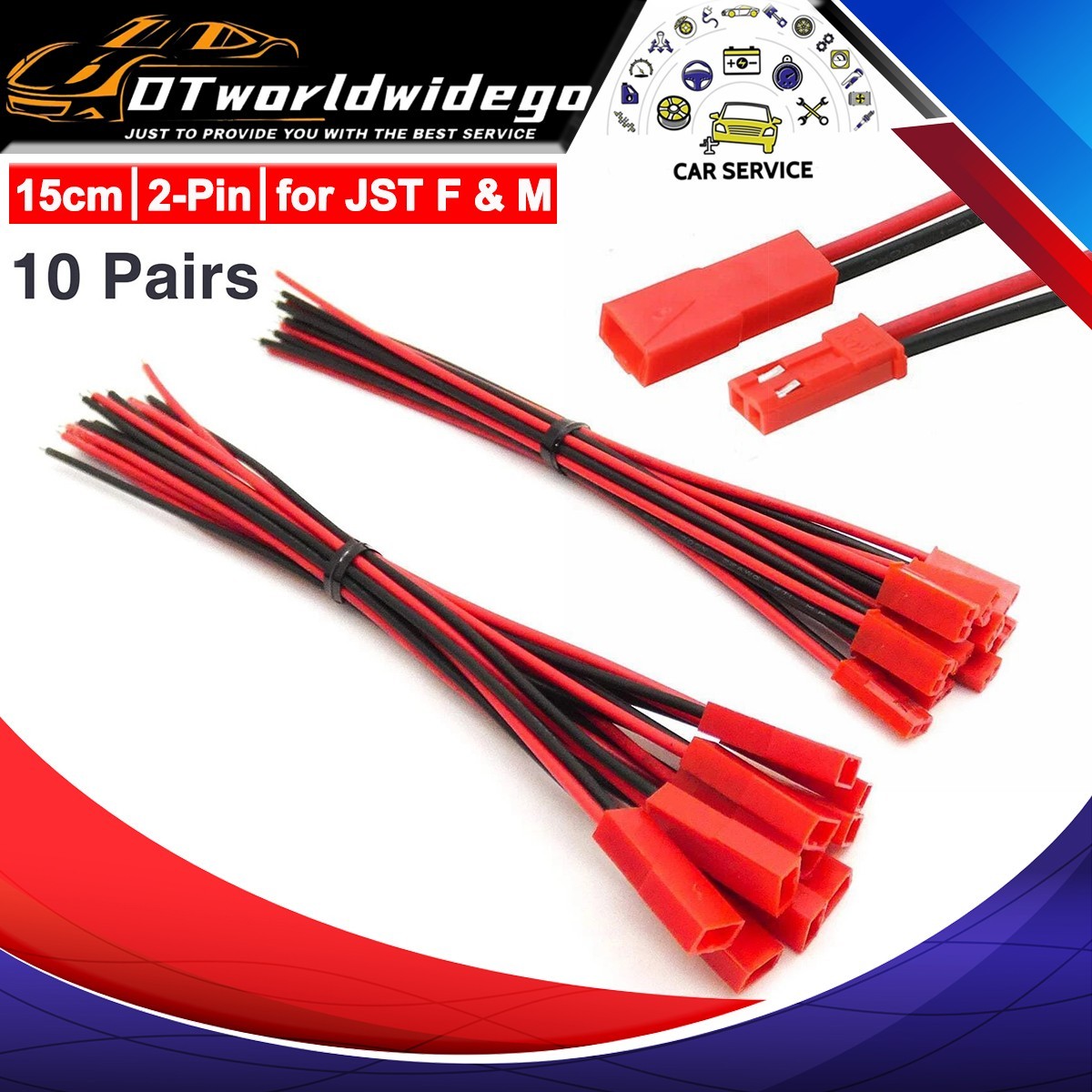 10/20 pairs for JST Plug Male &Female Connector 150mm Wire Cable RC Lipo Battery