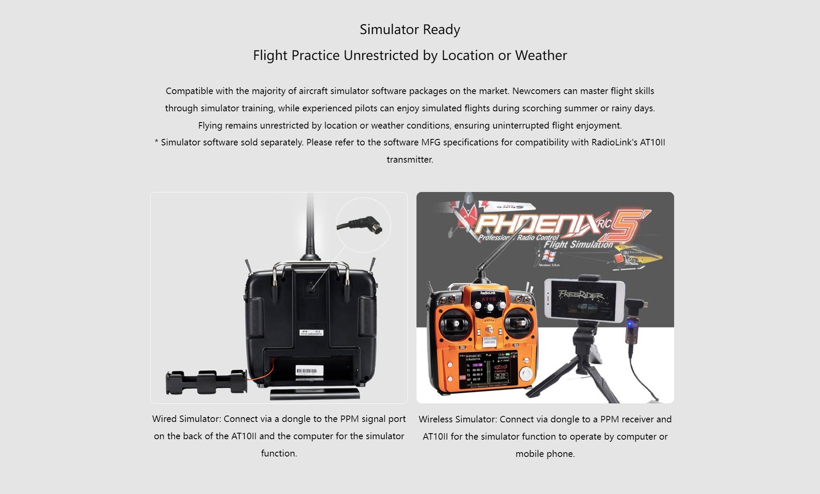 RadioLink LD-AT10II 12 Fully-proportional Channels Transmitter with R12DSreceive