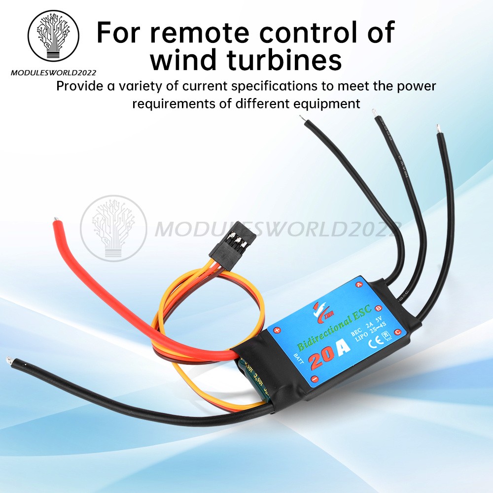 20A/30A/40A/50A Bidirectional Brushless ESC for Remote Control Ship Pneumatic