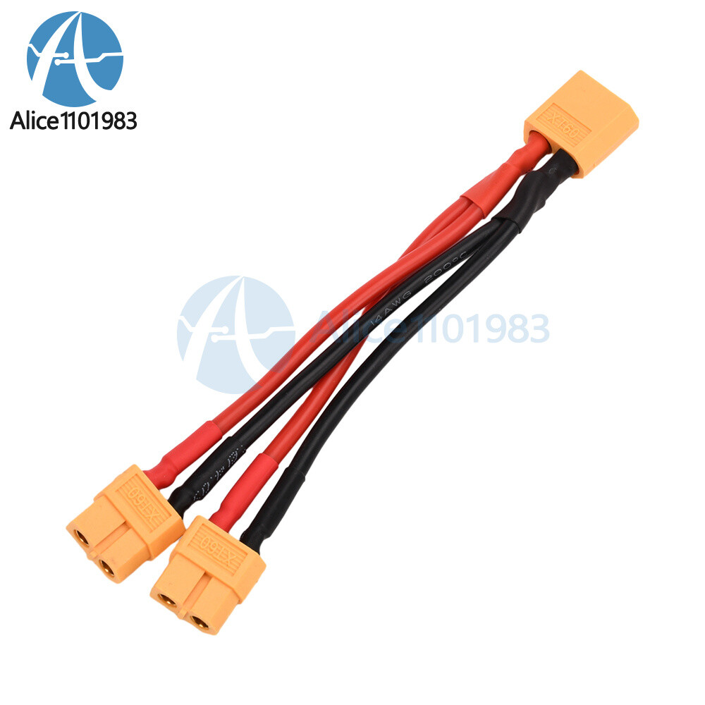 XT60 Male/Female Cable Parallel Battery Connector 4AWG Silicone Wire Y Splitter
