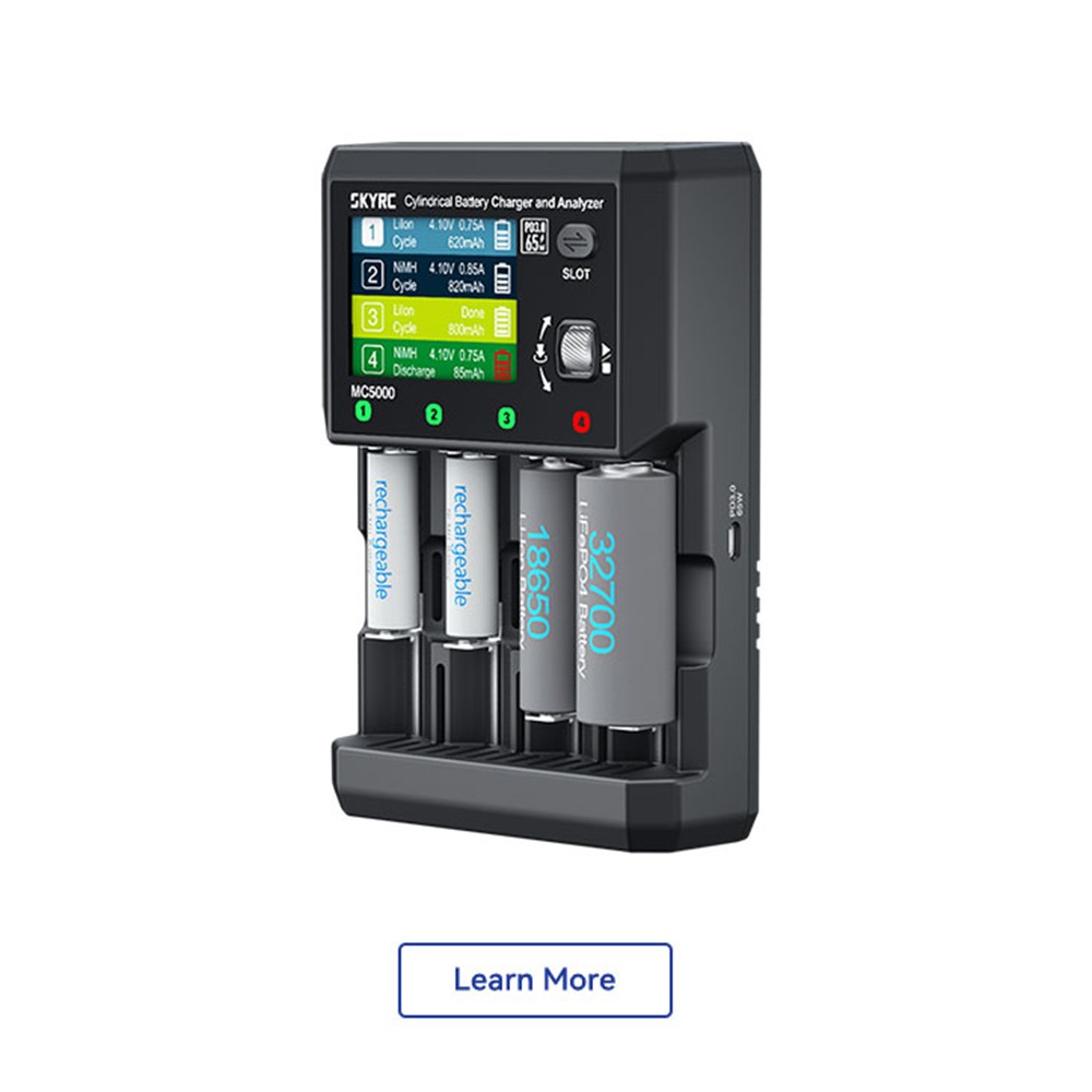 SKYRC MC5000 Battery Charger 65W For Li-ion HV LiFe NiMH NiCd RAM LTO Na-ion