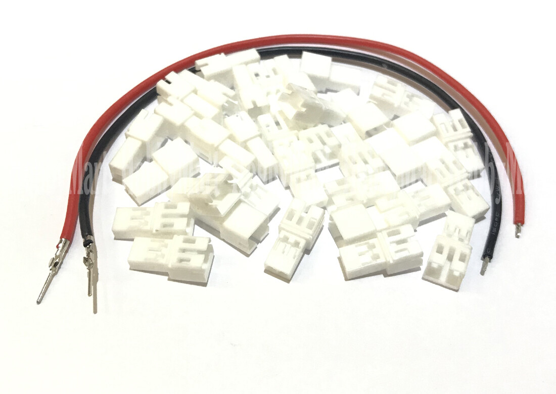 JST-PH 2.0mm 2-Pin Male Connector plug,Red Black Crimped Pin Silicone wire DIY
