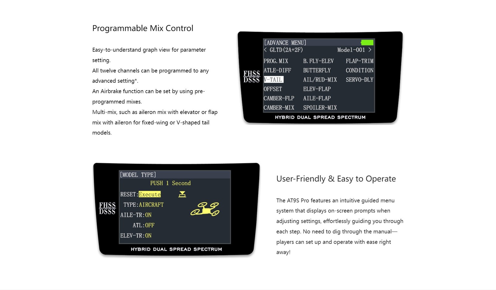RadioLink AT9S Pro 12 Fully-proportional Channels Transmitter with receive
