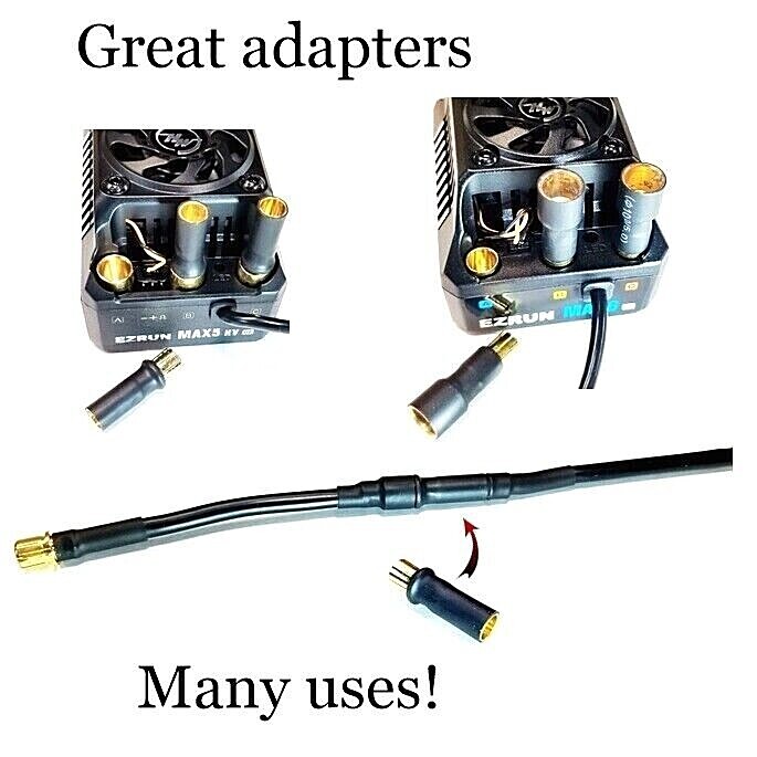 RCP Motor Wires 6.5/8mmm Male to 8/6.5mm Female Brushless Motor NO WIRE Adapters