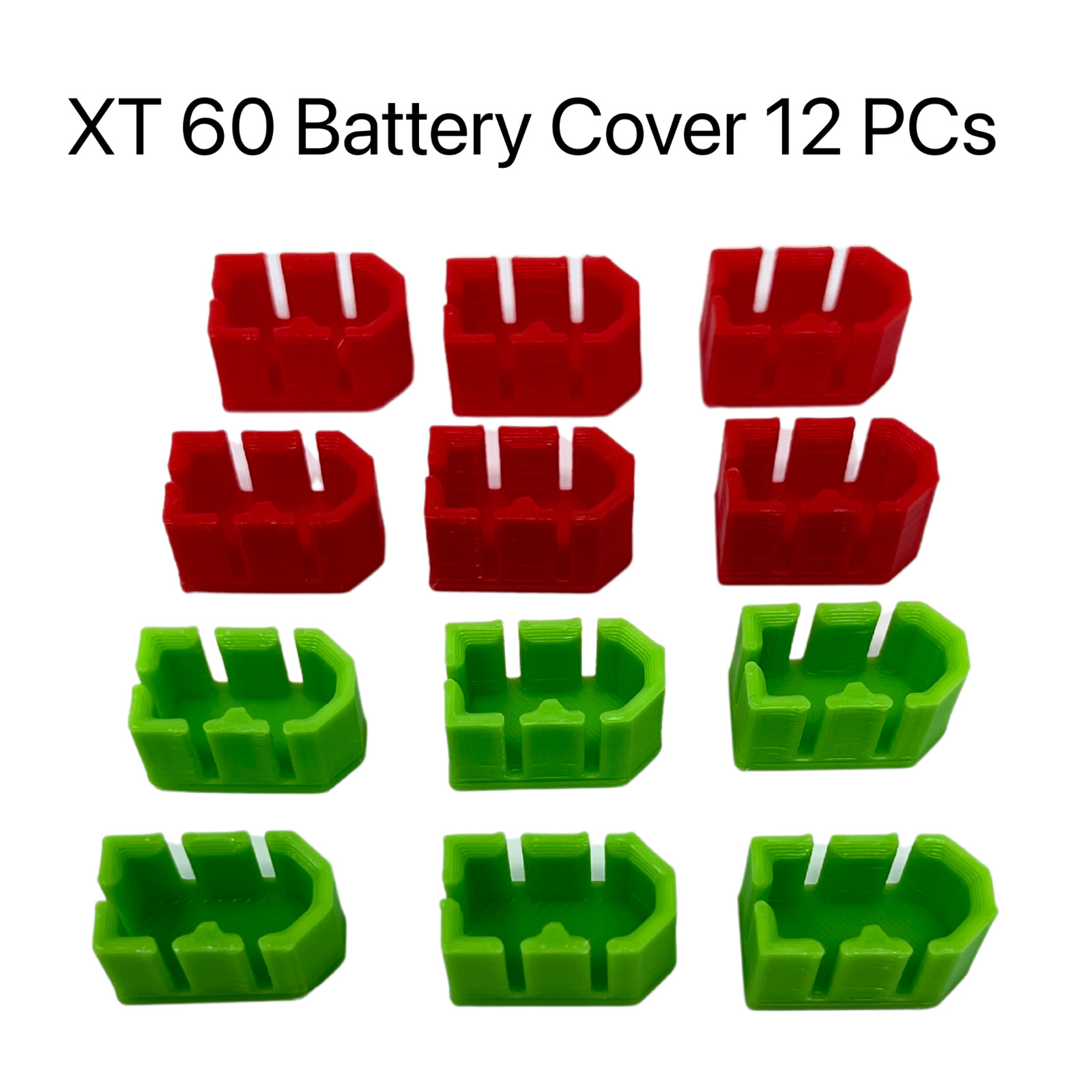 XT60 Battery Cover Cap x12 PCS for RC Drones & FPV Green/Red XT- 60 PLA