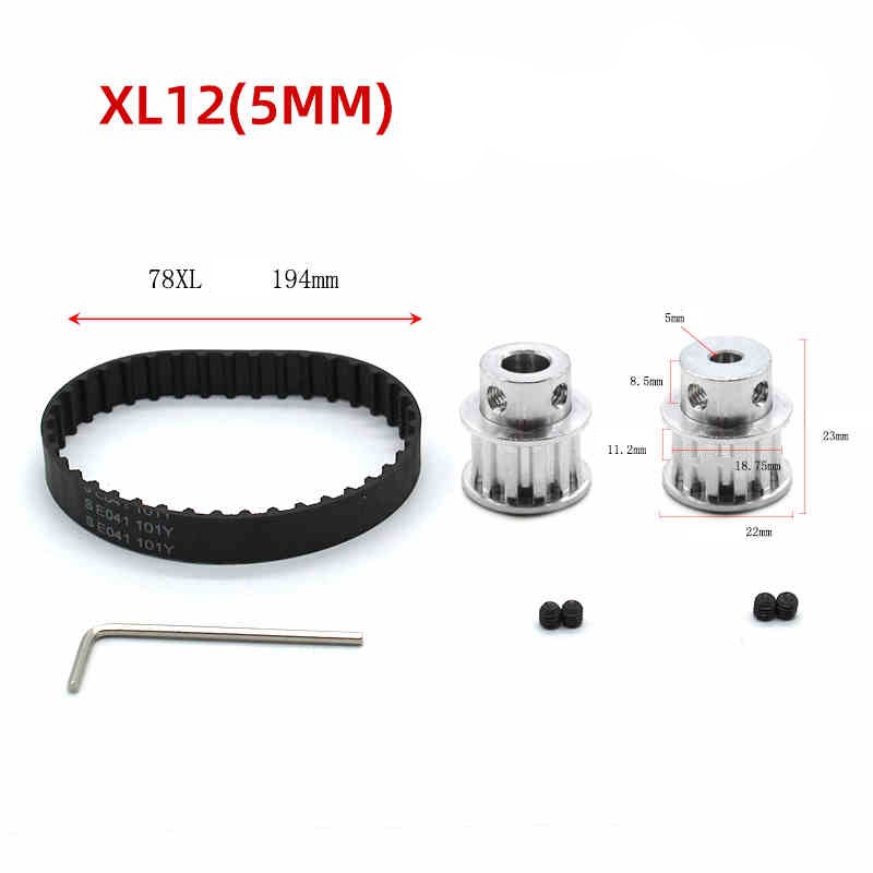 Metal Timing Pulley Kit with Toothed Belt for 5/6/8mm Shaft DIY Transmission