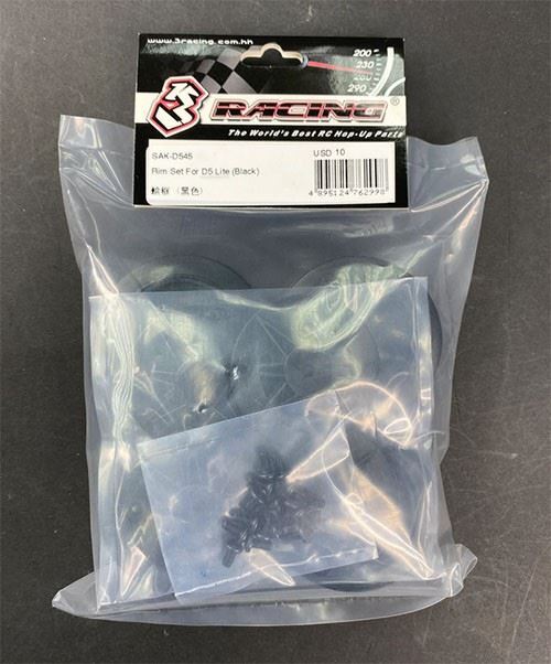 3RACING Plastic Rim Set BLACK / CHROME / RAINDOW For D5 Lite & D5 MR Drift Car