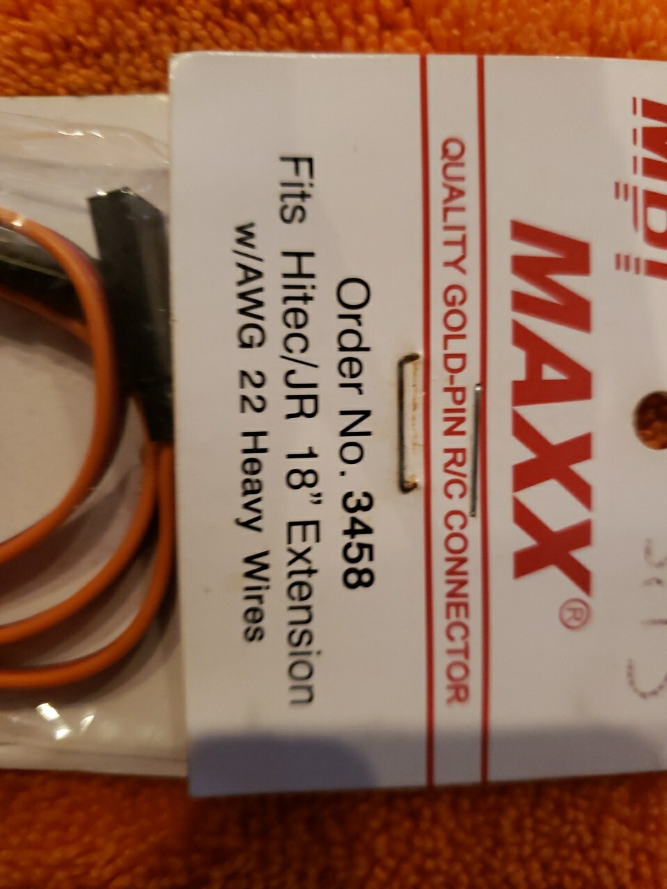 Maxx products – MPI Hitec, JR 18″ Extension – AWG 22 heavy Wire – New!