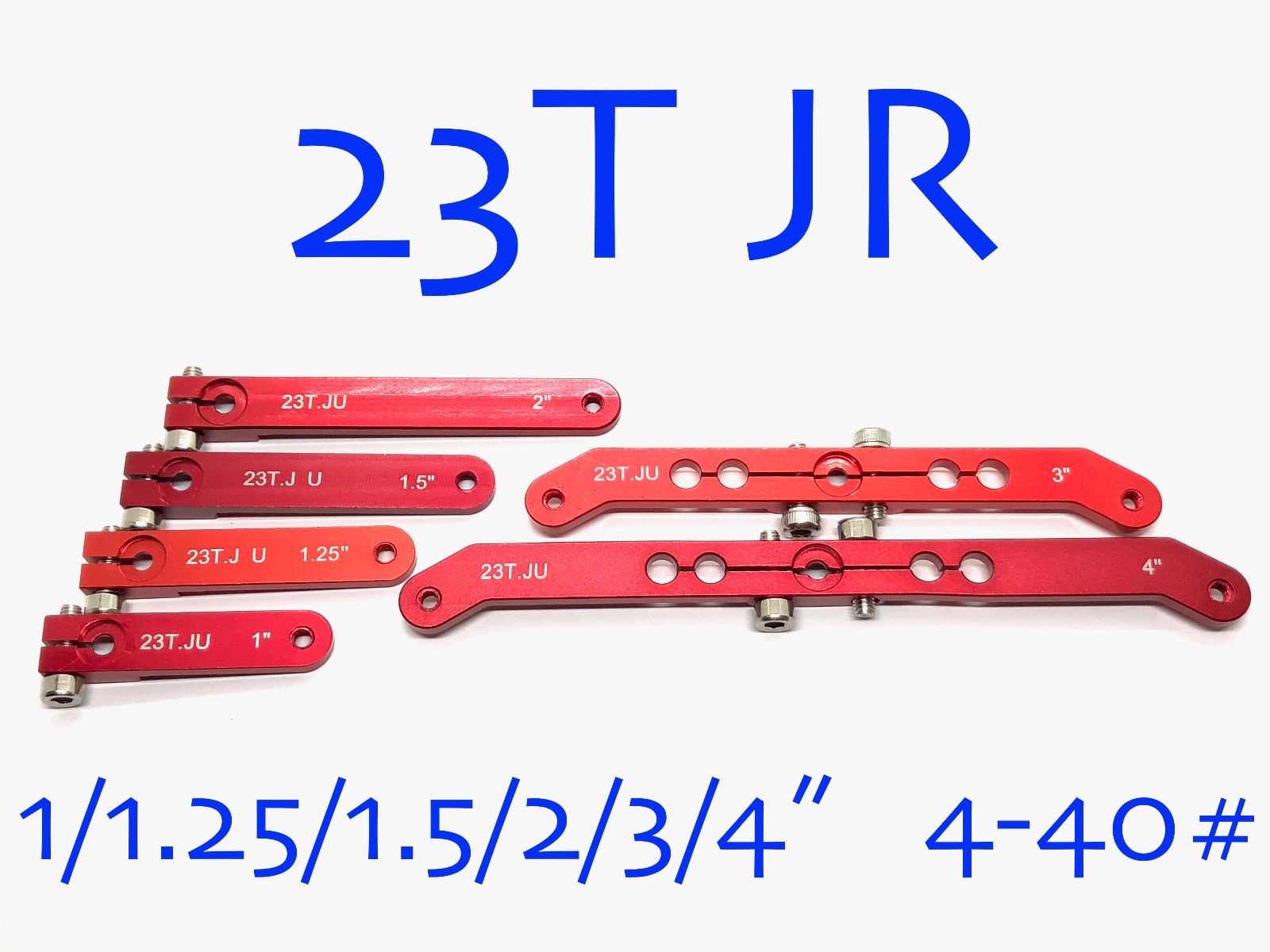 1PC 1/1.25/1.5/2/3/4″ 23T Aluminum Servo Arm for JR Airtronics 4-40# Thread US