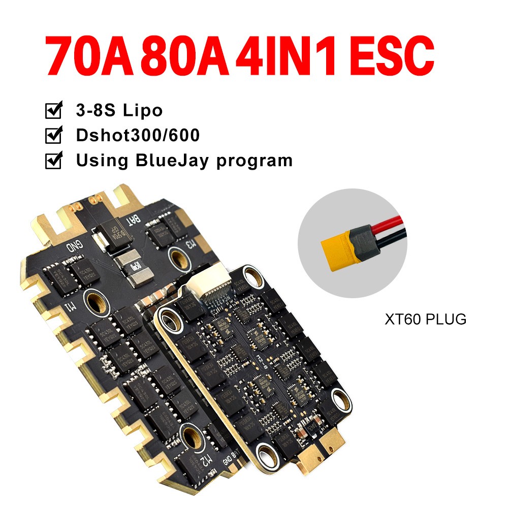 9IMOD H743 Flight Stack Control 4in1 70A/80A ESC 3-8S Lipo 30.5×30.5mm Dual Gyro