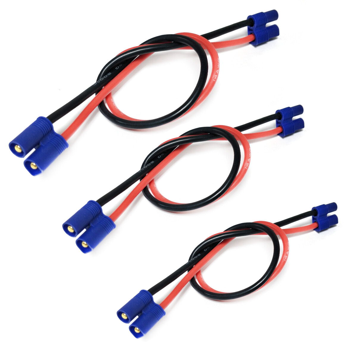 EC3 Male Female Battery Plug Cable Soft Silicon Extension Wire 14AWG 6/12/18inch