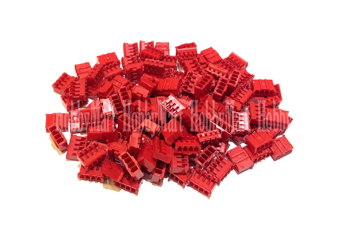 4-Pin PH 2.0mm JST Female 3S RC LIPO Battery Connector Socket RED Color DIY x100