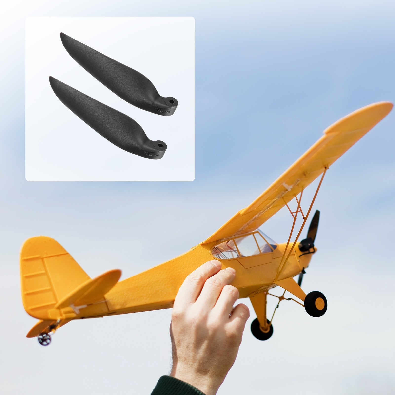 1 Pair Black RC Glider Propeller Replacement Prop Blades 6.5×3 Inch Propeller