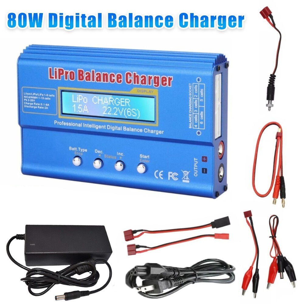 iMAX B6 RC Car Battery Charger Balance Battery Charger, 80W Lipo 6Amp Discharger