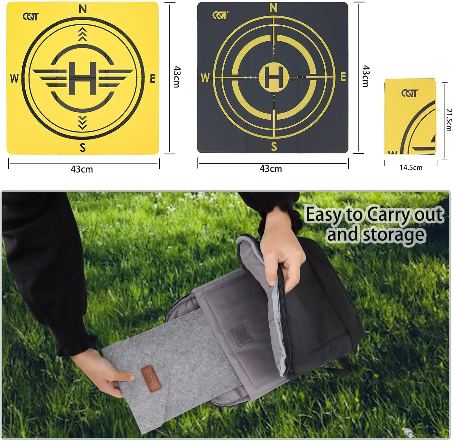 Drone Landing Pad Universal Waterproof Weighted Portable Fast-Foldable Helipad L