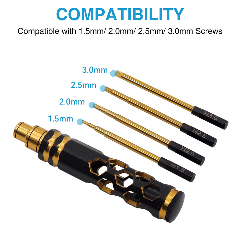 RC Hex Driver Set Hex Allen Screwdriver Kit 1.5mm 2.0mm 2.5mm 3.0mm Repair Tools