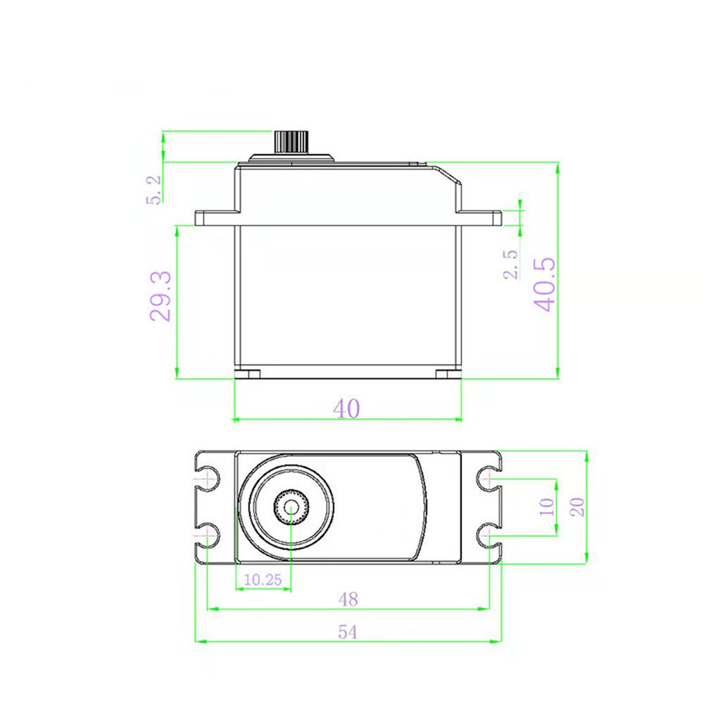 40KG Metal Gear 180° 1/8 1/10 Scale Steering Throttle RC Digital Servo