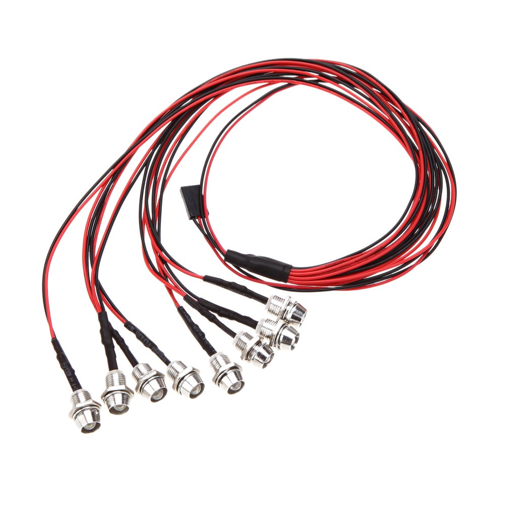 8 PCS LED Lights Red & White Lamp For 1/10 RC Car Traxxas Tamiya HSP SCX10 D90 a