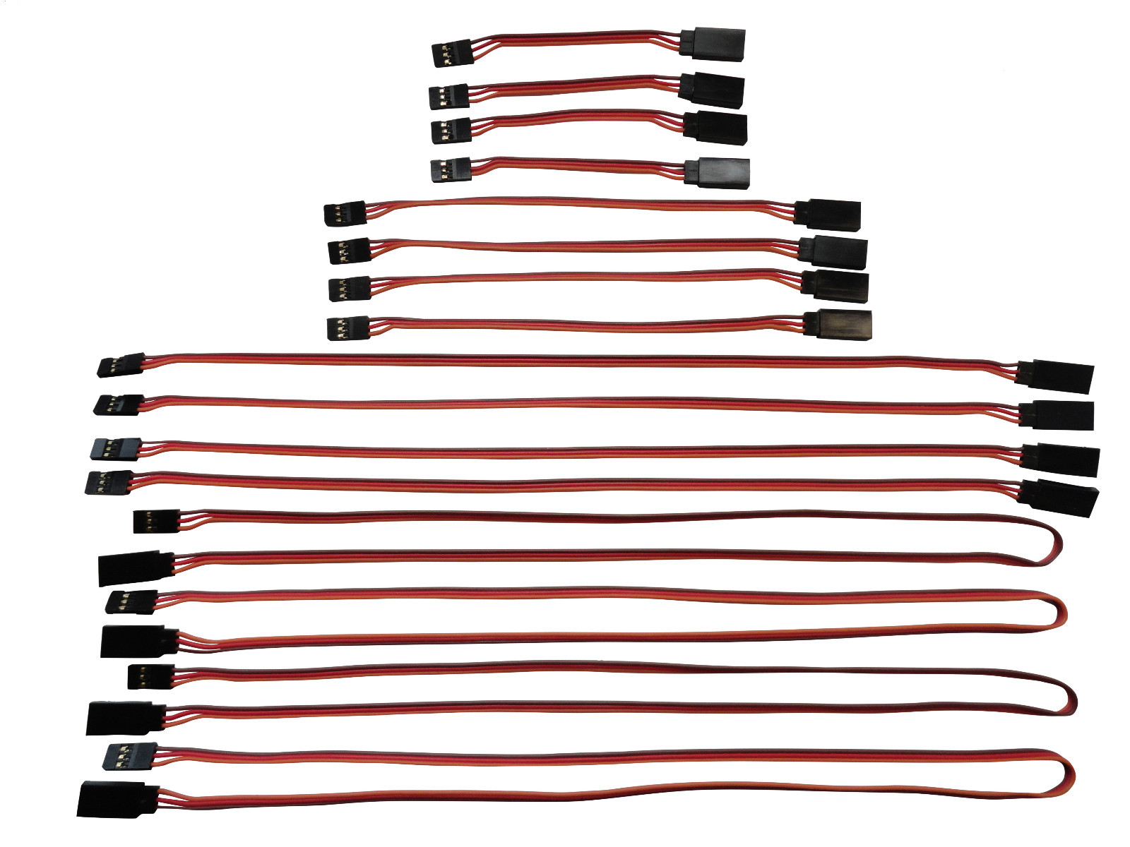 Apex RC Products 3 6 12 24 JR Style Servo Extension Variety Pack – 4 each #1028