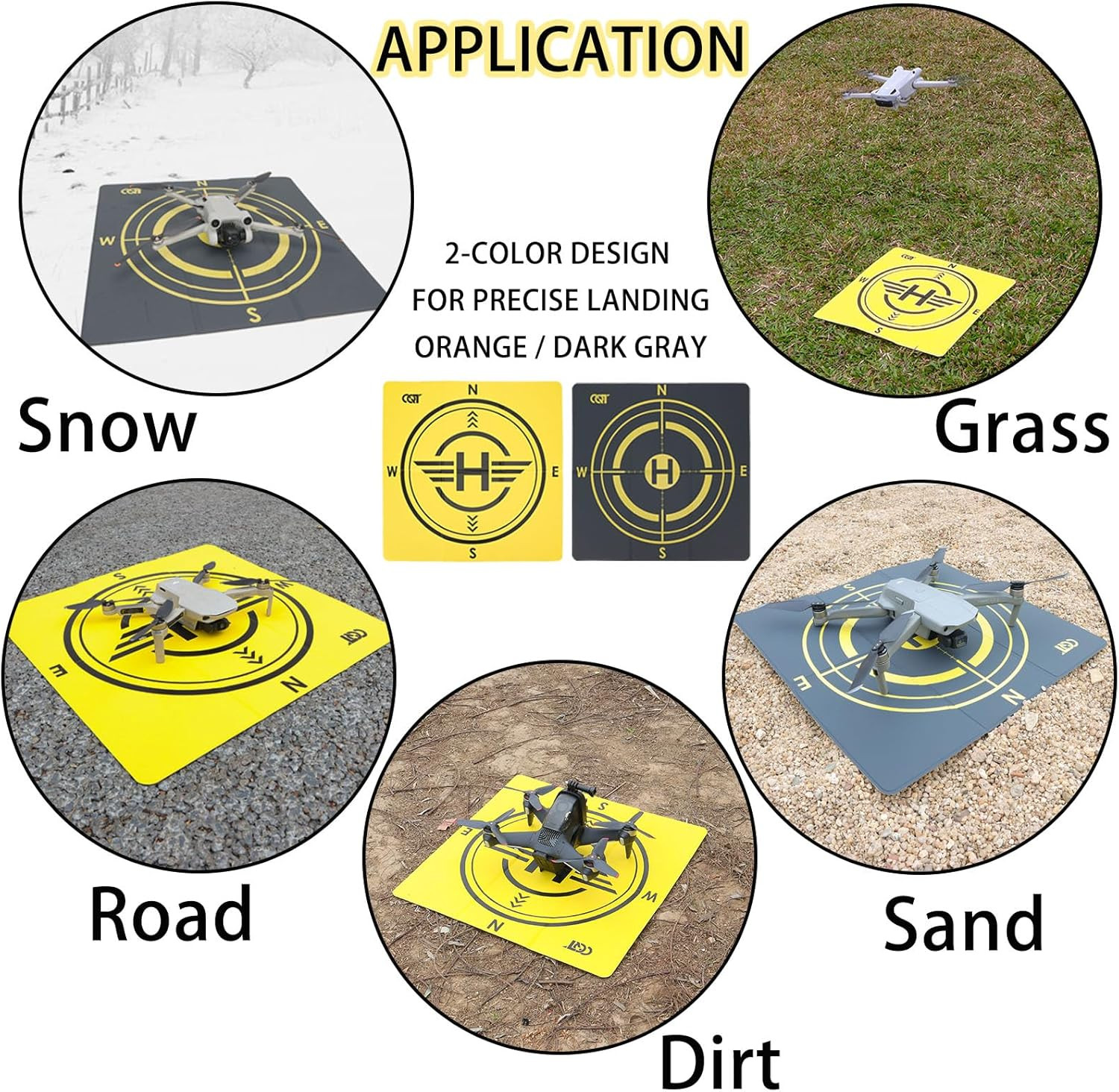 Drone Landing Pad Universal Waterproof Weighted Portable Fast-Foldable Helipad L