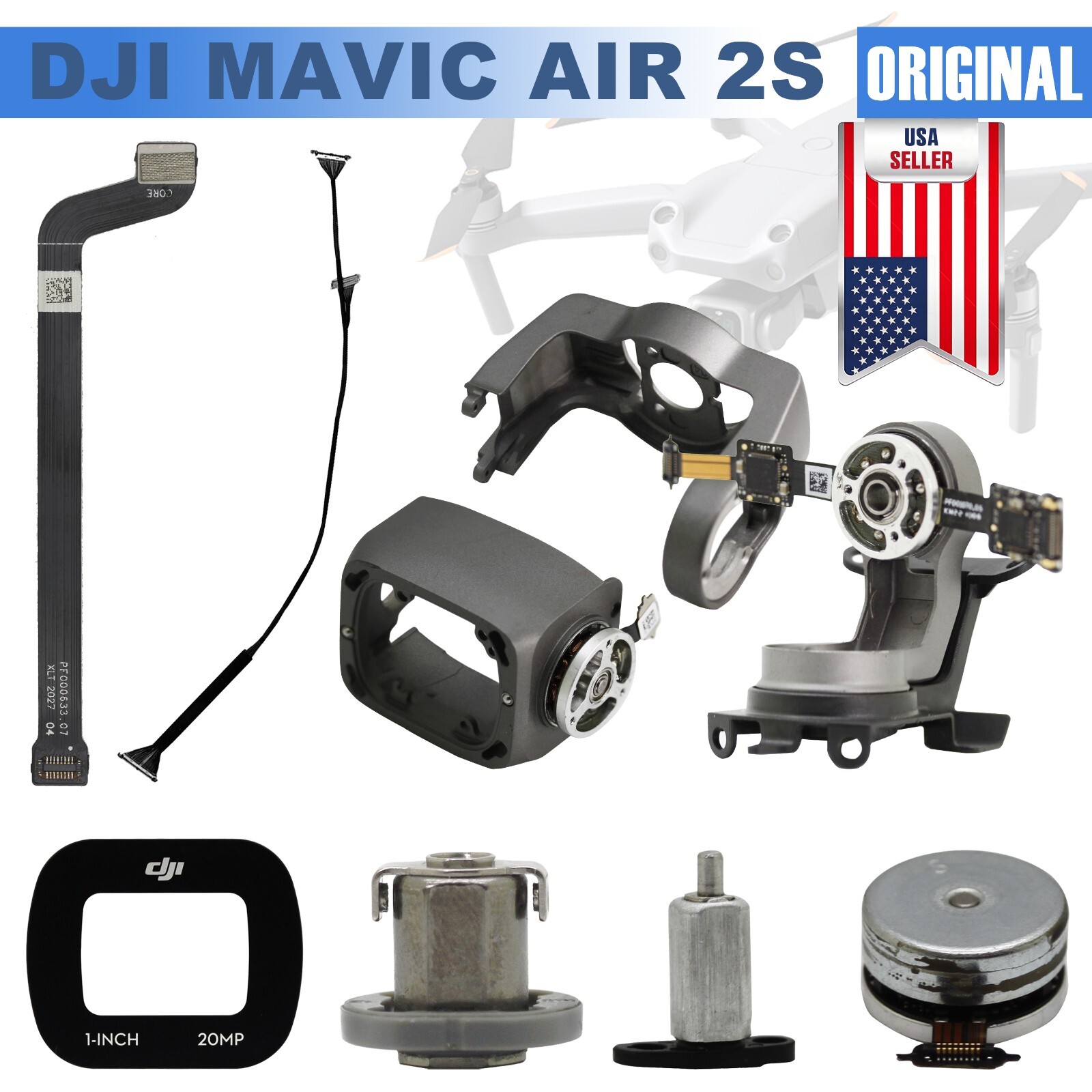 OEM Shaft Arm Bracket Motor Flex Cable Gimbal Camera For DJI Mavic Air 2S Drone