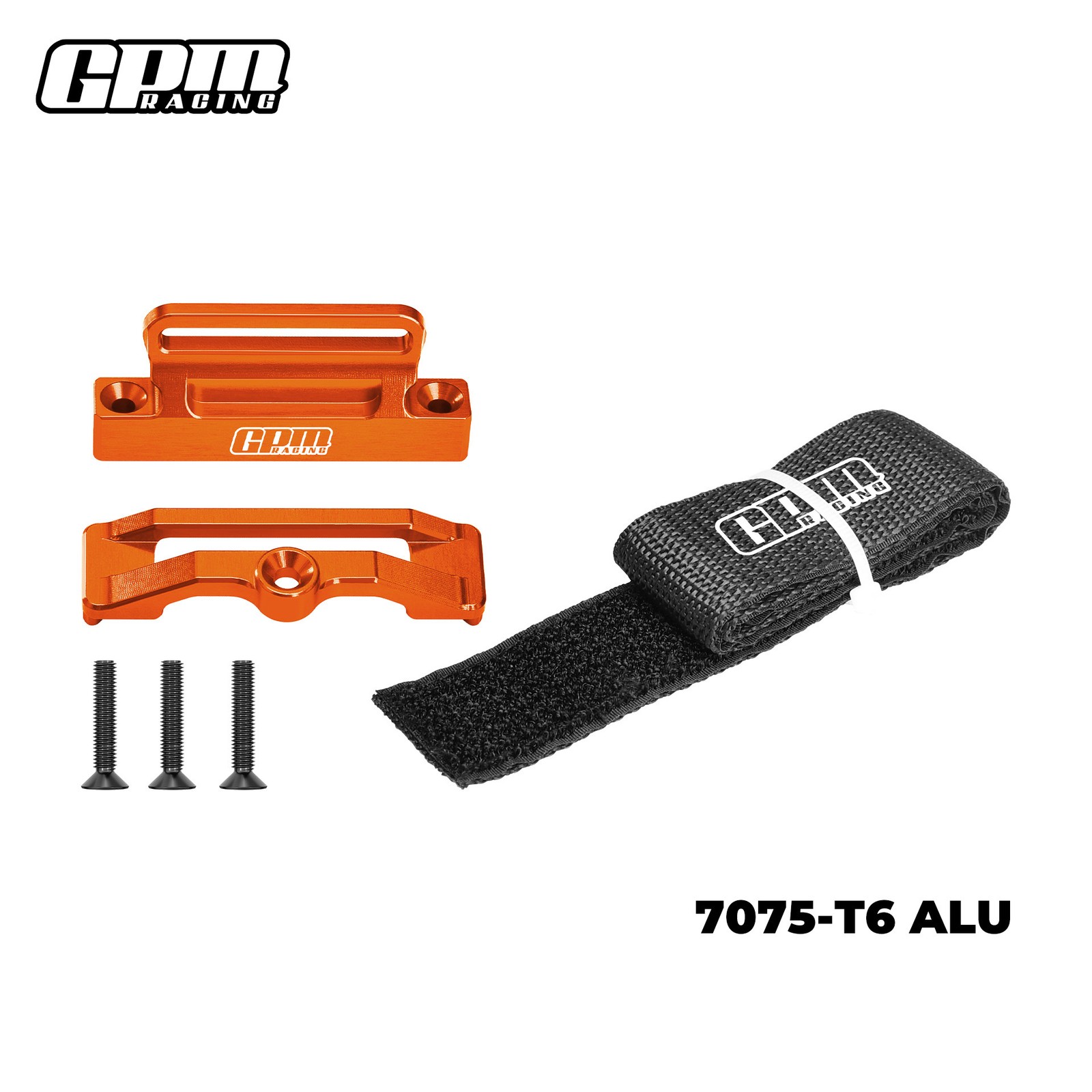 GPM Alloy Battery Fix Mount Base + Strip for TRAXXAS 1/10 2WD SLASH VKL SHORT