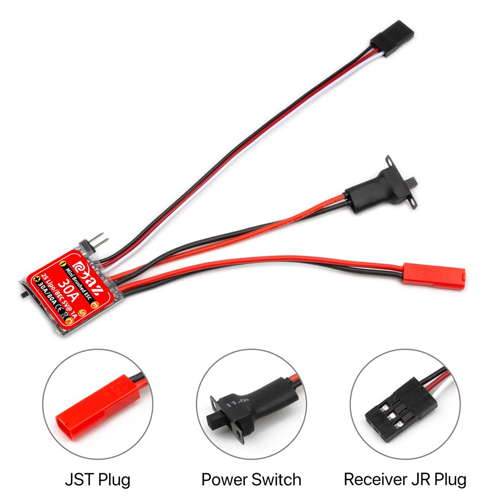 9IMOD RC Brushed ESC 30A MINI Speed Controller for 1/18 1/24 1/32 RC Car/RC Boat
