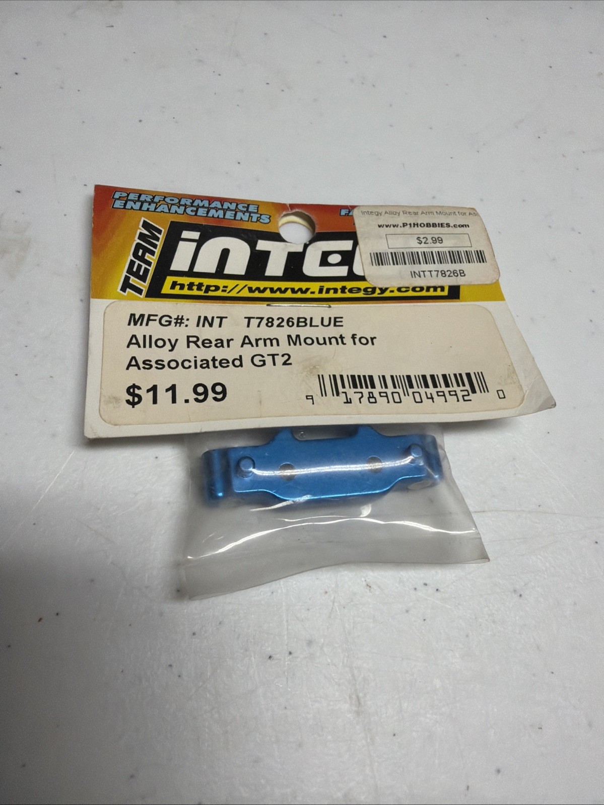 INTT7826Blue Team Integy Alloy Rear Arm Mount for Associated GT2