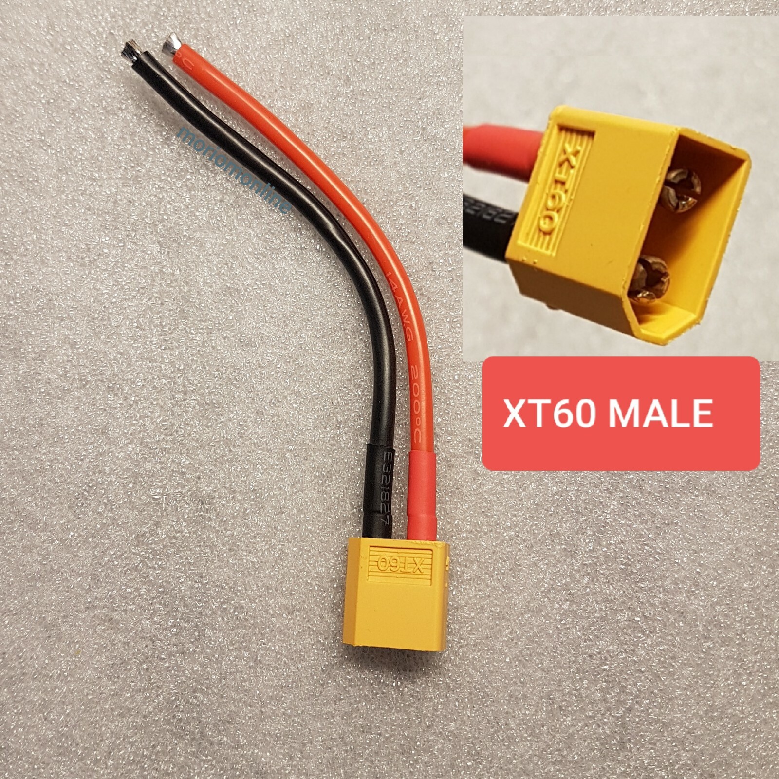 XT60 Male / Female Connector 10CM Silicone Wire Cable 14 AWG For Lipo RC