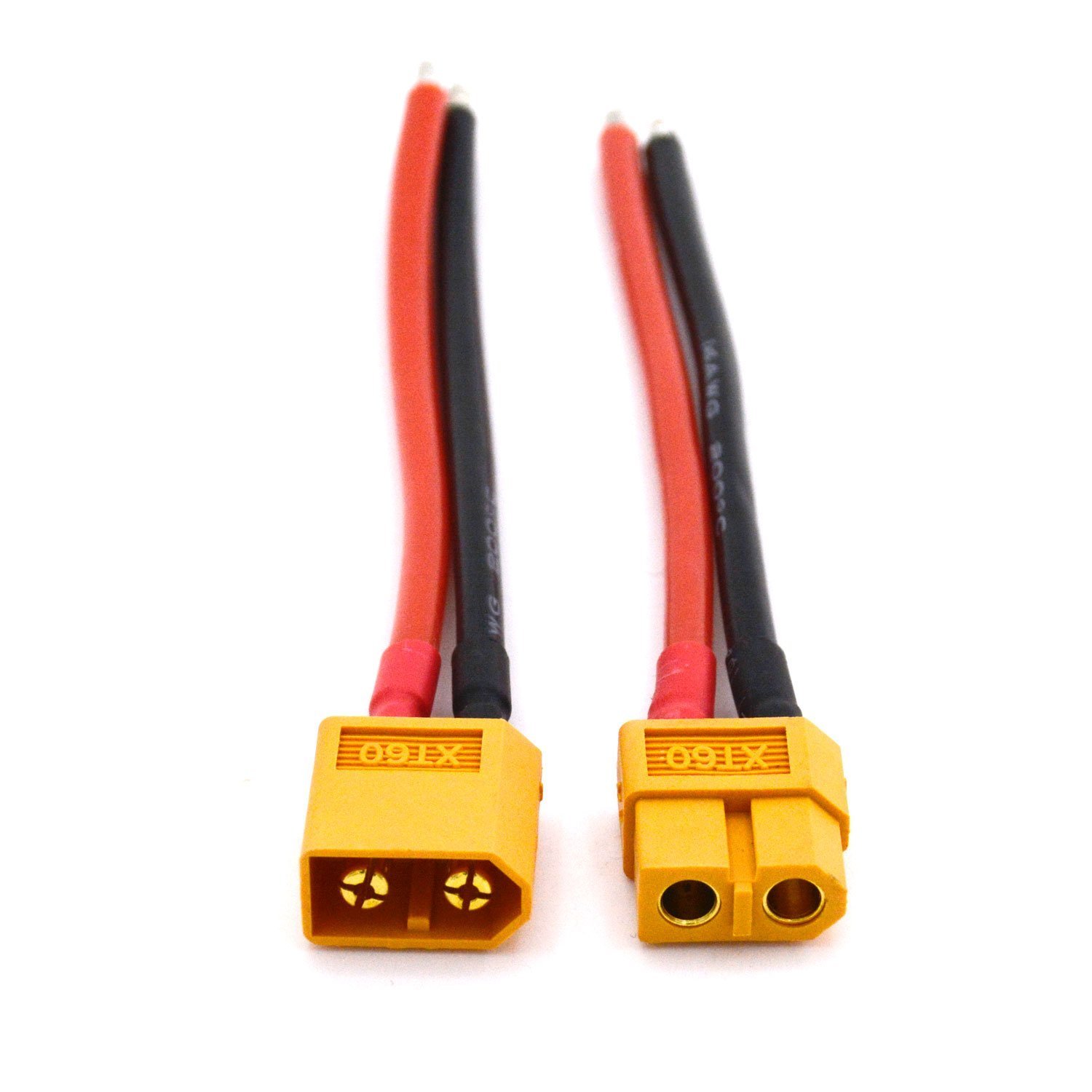 1 Pair XT60 Connector Male and Female W/ Housing 10CM Silicon Wire 14AWG Cable