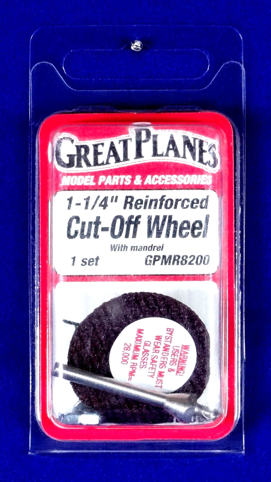 GREAT PLANES 1-1/4″ REINFORCED CUT-OFF WHEEL WITH MANDREL ( PART # GPMR8200 )