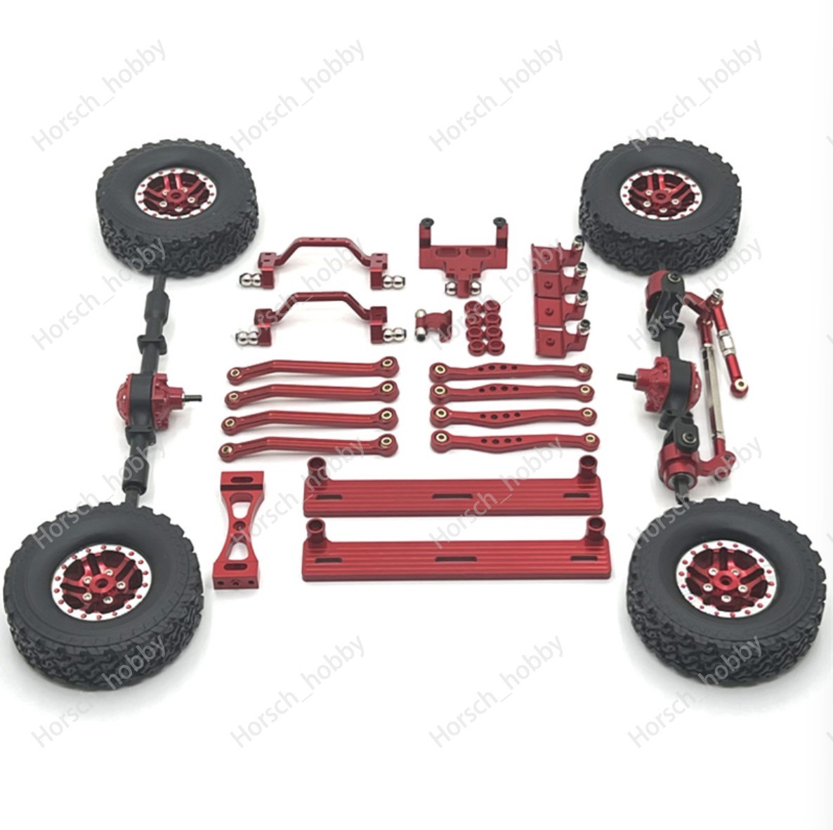 For WPL 1/16 C64 ﻿car Metal Axle Assembly/Tire/Pull rod/Servo seat Upgraded Part