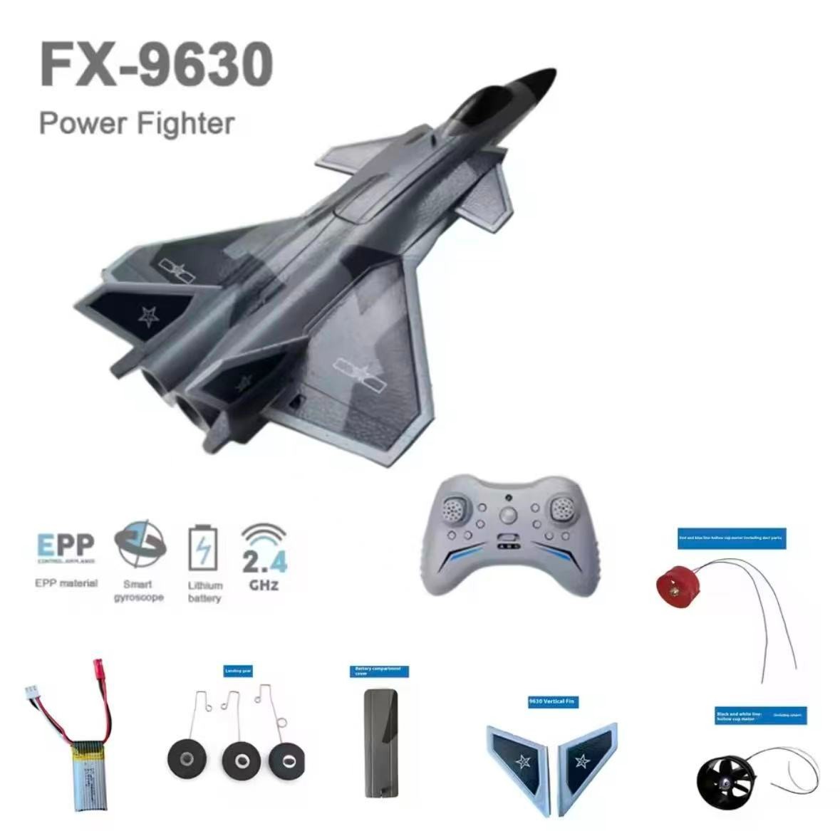 FX9630 RC Plane 3CH RTF EPP Foam 30mm EDF Beginner-Friendly J-20 Style