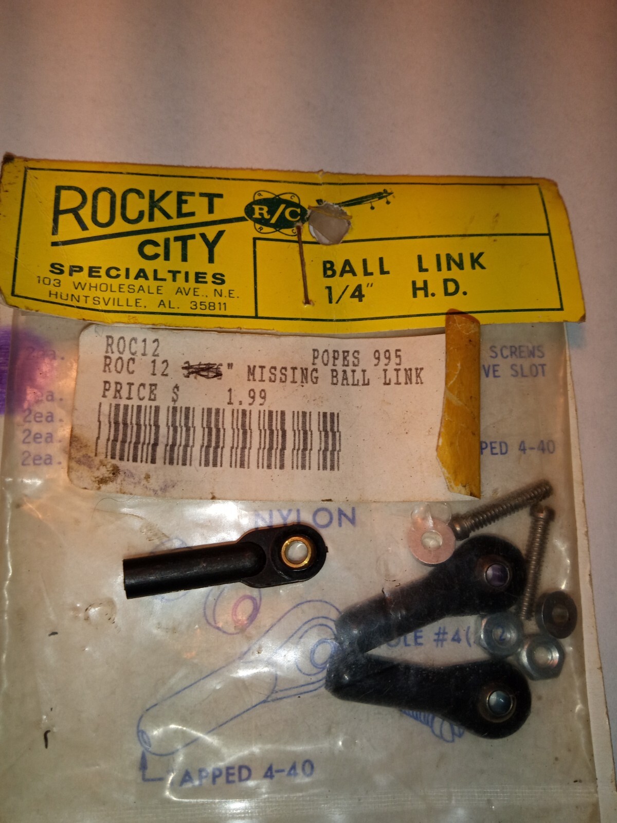 Vintage Rocket City RC Specialties #87A 1/4″ Ball Link H.D.