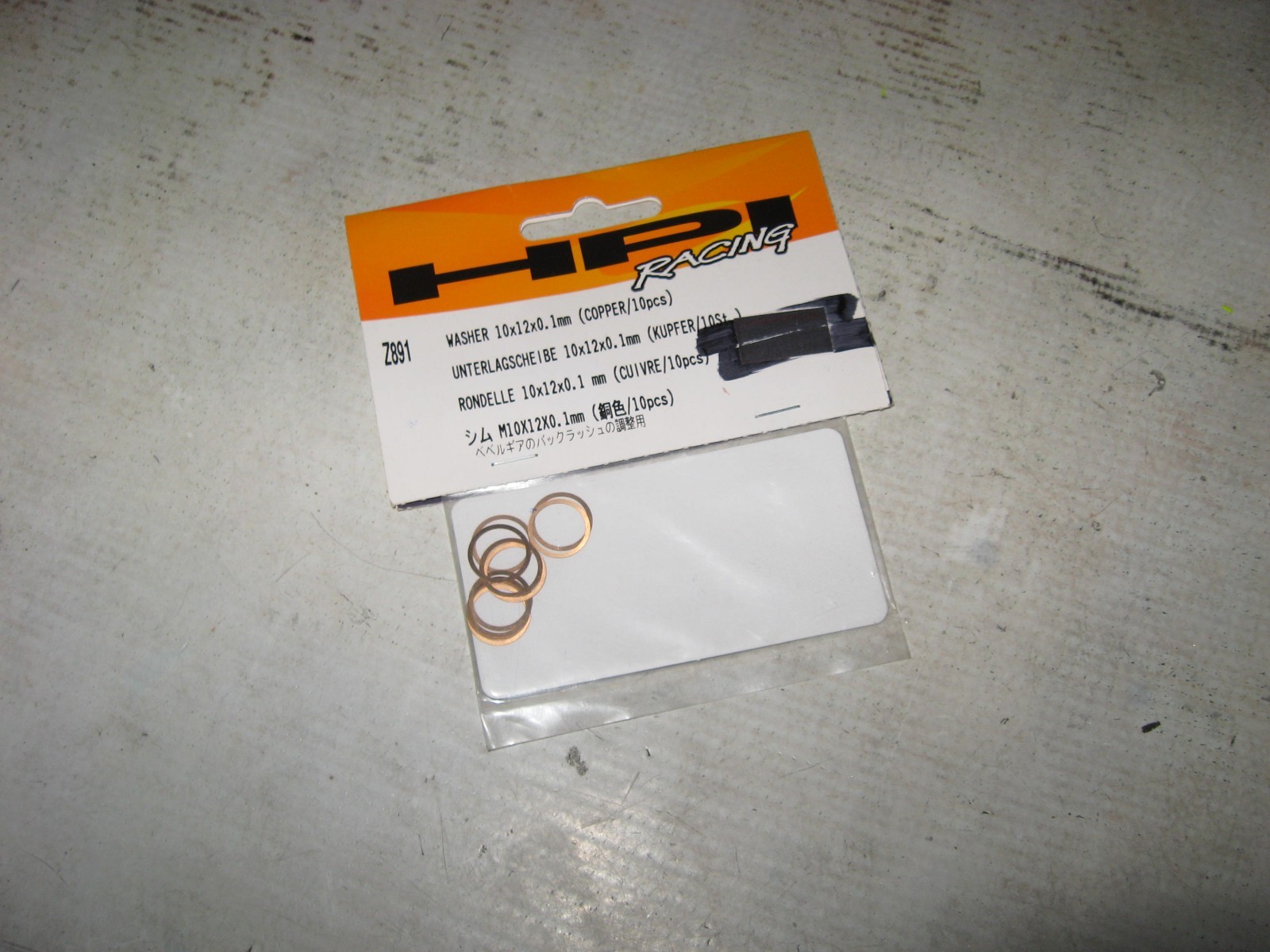 RC HPI 10 x 12 x 0.1 mm Washers Copper (10) Z891