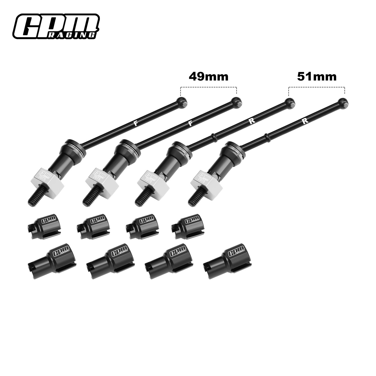 GPM Alloy Steel CVD Drive Shaft +2MM Pin for ARRMA 1/14 TYPHON GROM MEGA 380