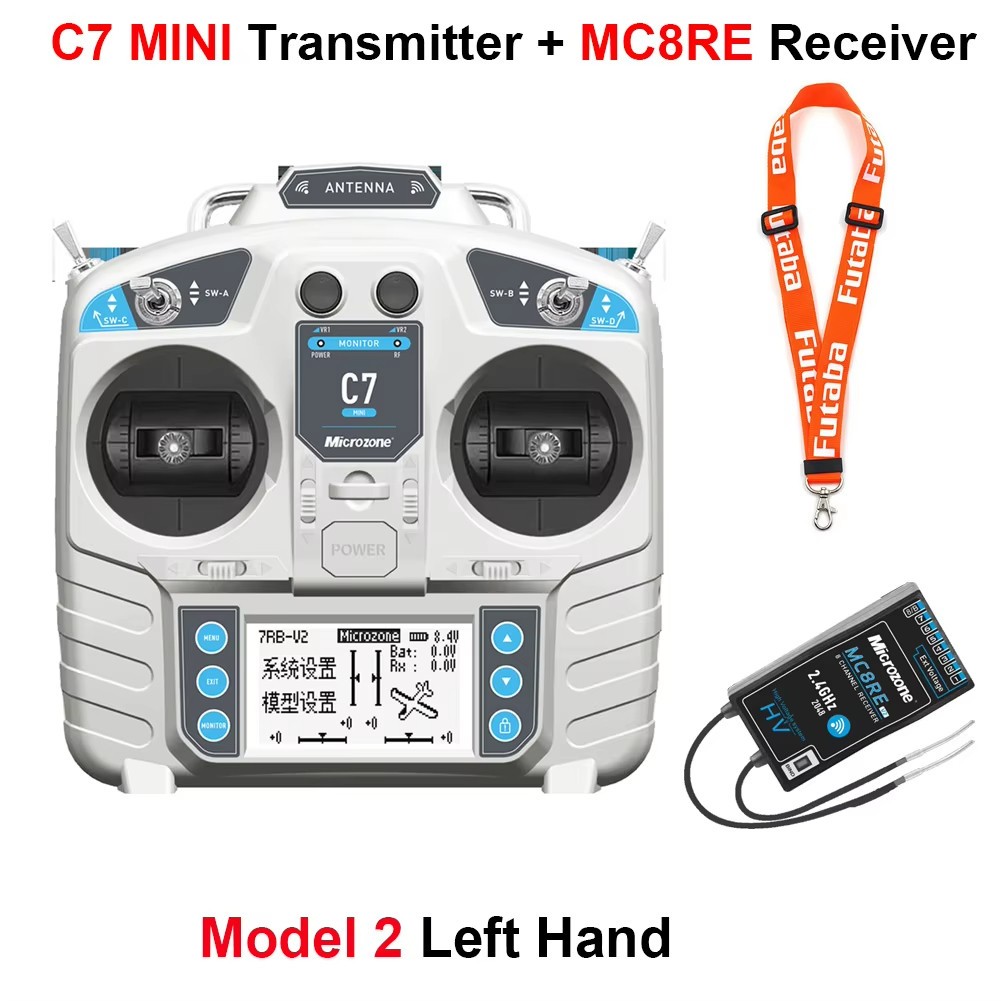 MicroZone MC7 C7 MINI 2.4G Controller Transmitter with MC8RE Receiver Radio