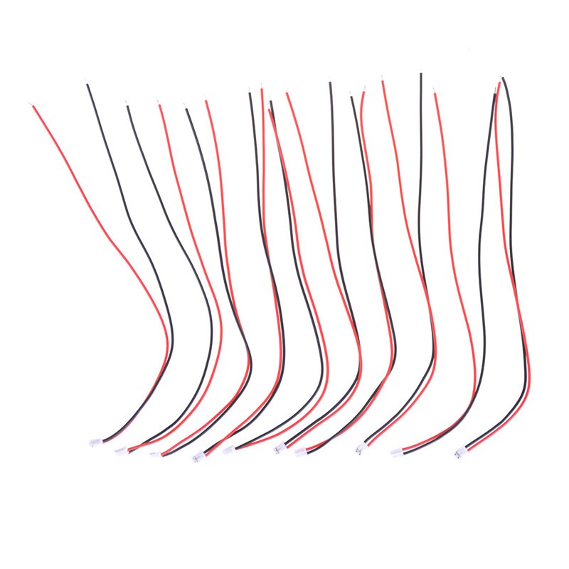 10Pcs Mini Micro PH 2.0mm JST 2-Pin Male Connector Plug Wires Cables 200mN-y-