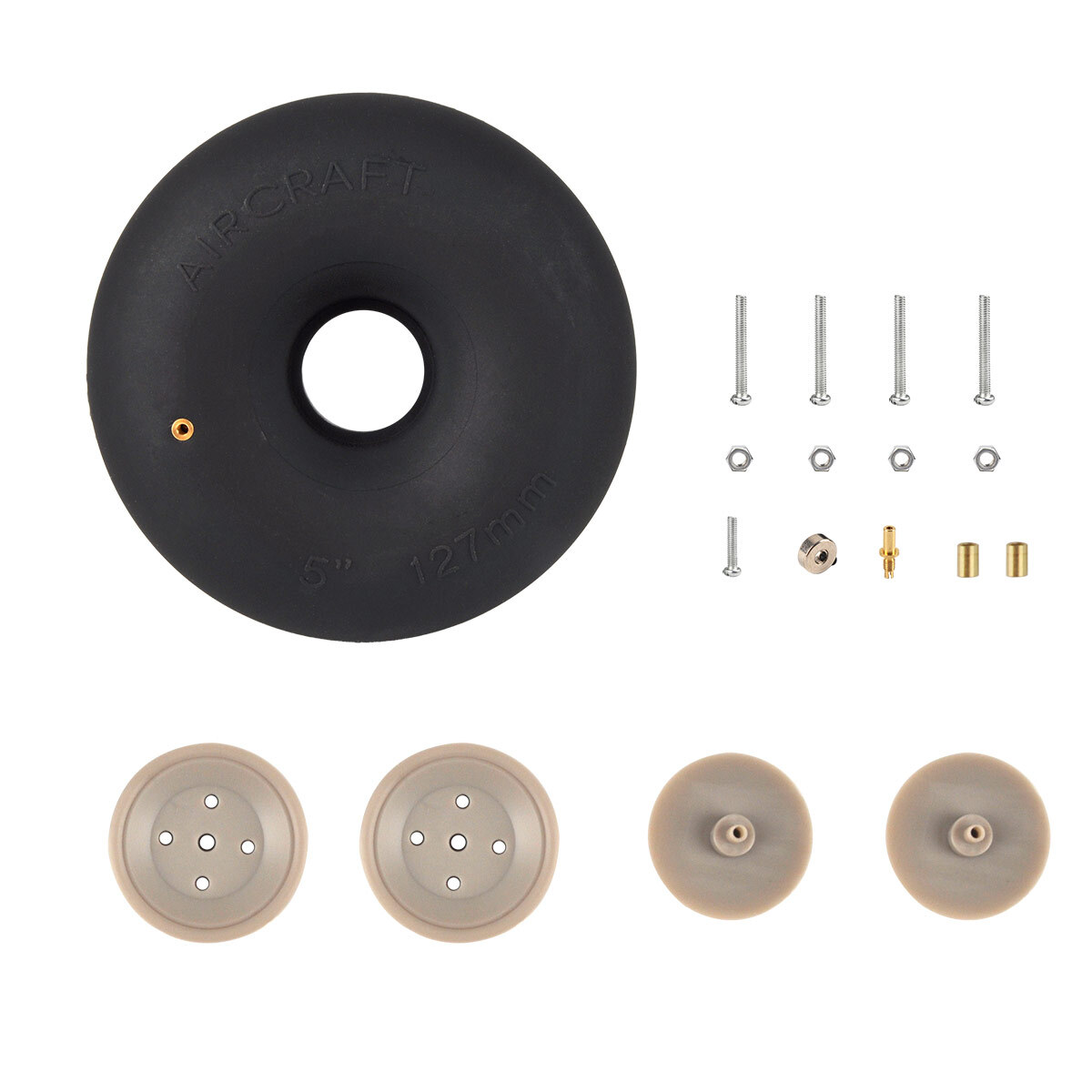 1 Pair Pneumatic Tyre Rubber Wheel Inflatable Tire 4/4.5/5/5.5inch for RC Plane