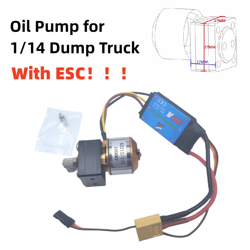Hydraulic Oil Pump for Tamiya 1/14 RC Truck Scania Man Benz Volvo King Parts