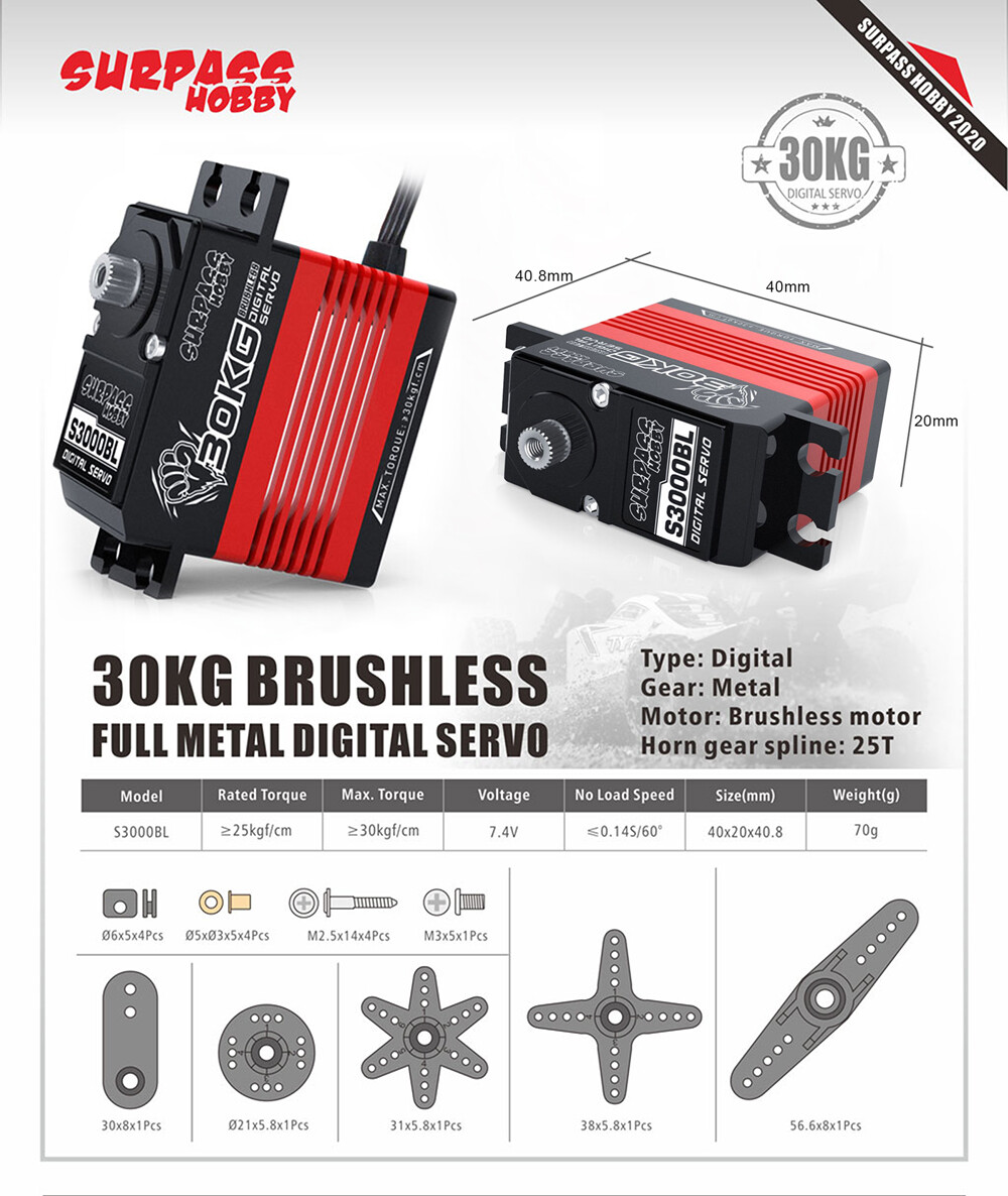Digital Servo 9g 17g 25g 15kg 20kg 25kg 30kg 70kg for 1/12 1/10 1/8 RC Car Boat
