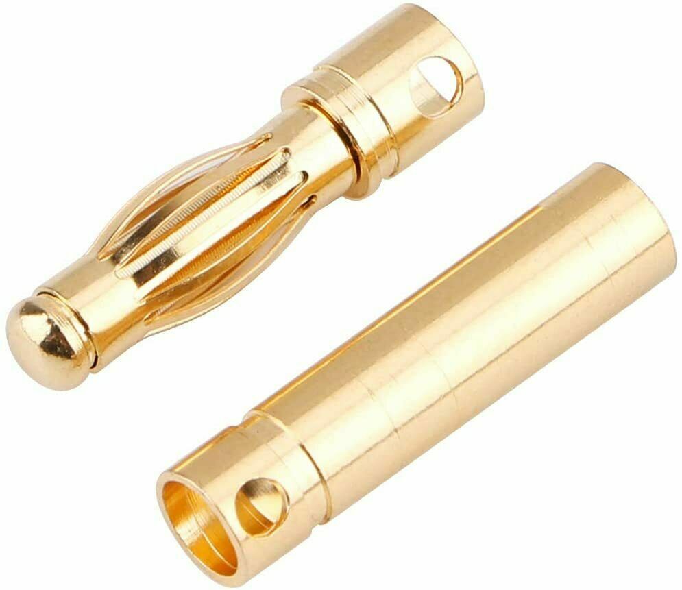 20 Pair 4mm Gold Bullet Banana Connector Plug for ESC Brushless Motor RC Battery