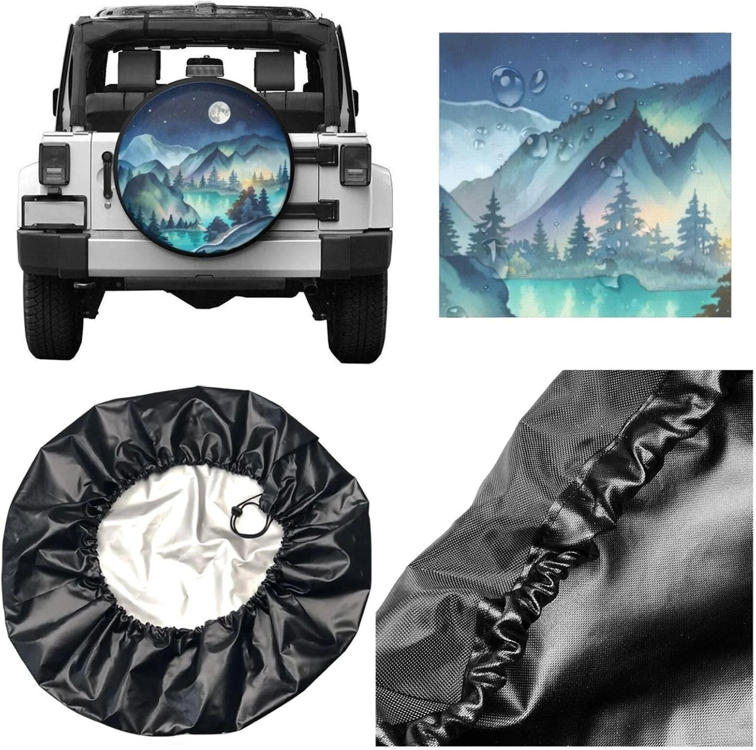 Mountains Natural Scenery Spare Tire Cover Wheel Protector Weatherproof Wheel Co