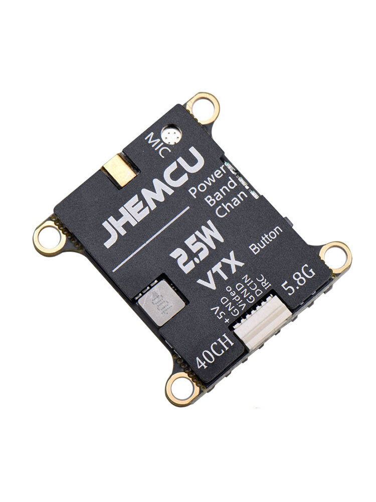 JHEMCU 2.5W VTX 5.8G 40CH FPV Transmitter w/ Mic Heat Sink 2-6S for FPV Drone