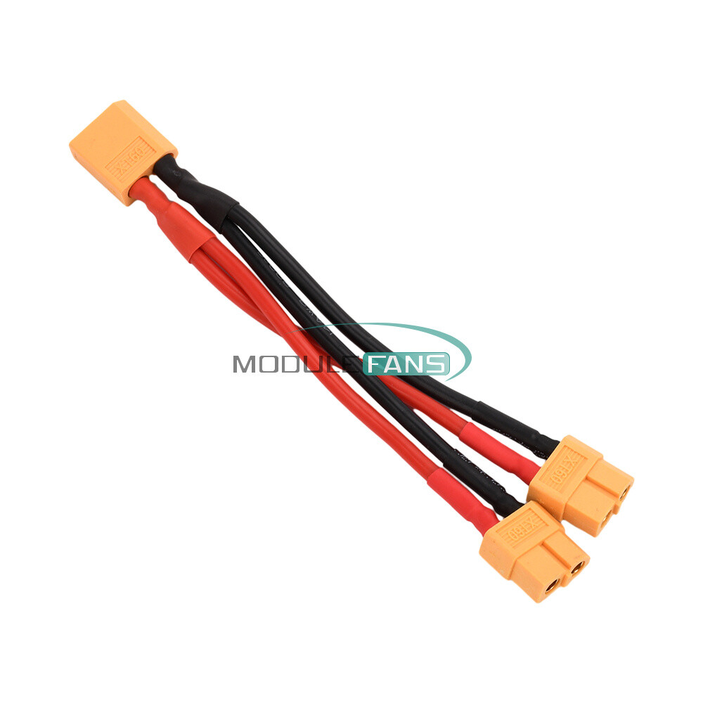 XT60 Male/Female Cable Parallel Battery Connector 4AWG Silicone Wire Y Splitter-